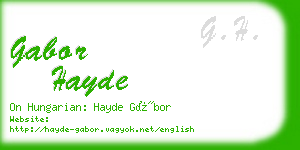 gabor hayde business card